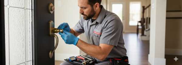 Cornel locksmith installing a new lock